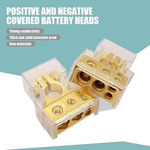 Miniatura 4 de 2 terminales de alimentación de modificación de audio para automóvil, 2 x 2.55 x 0.96 pulgadas, carcasa de plástico de policarbono, adaptadores de