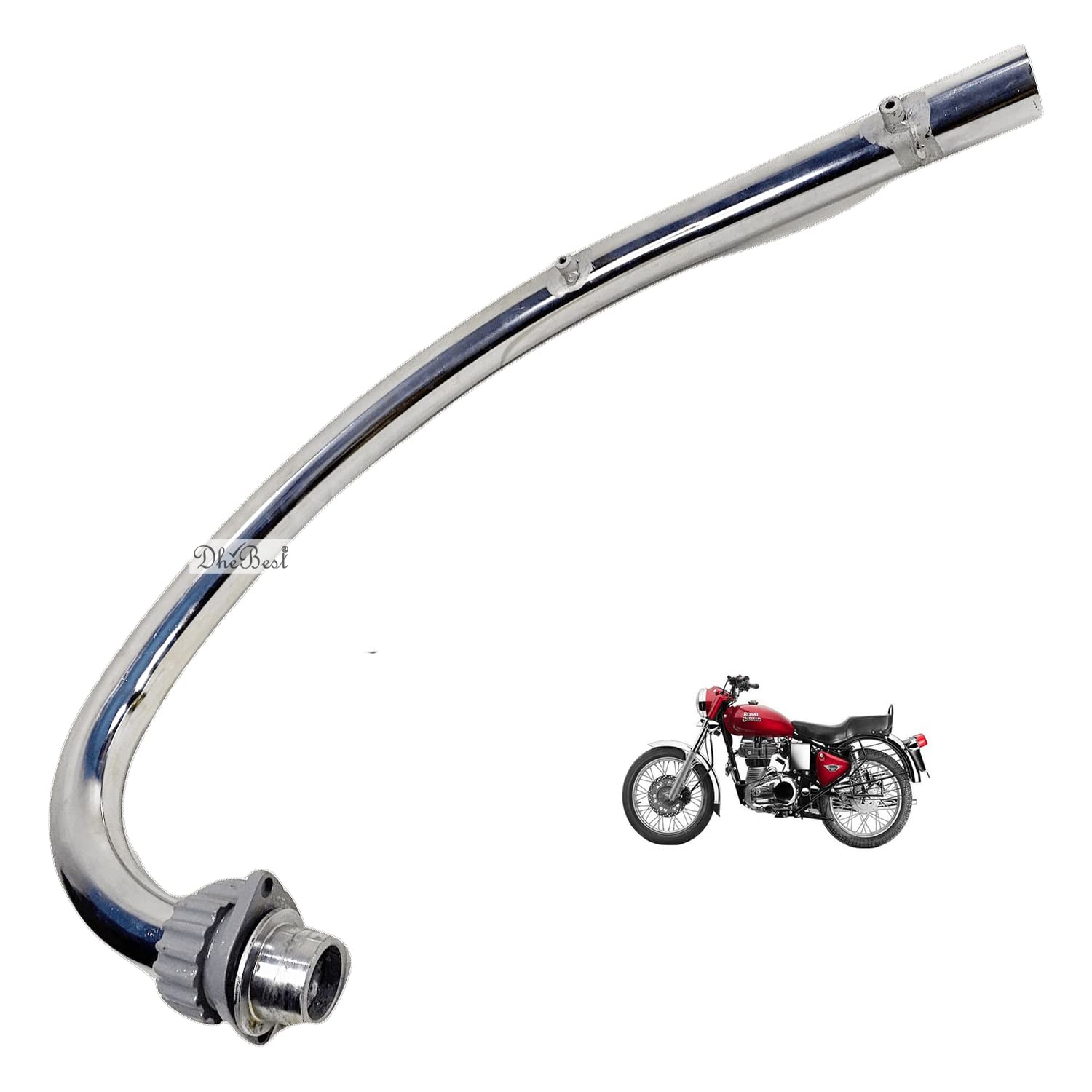 Dhe Best Bike Exhaust Silencer Bend Pipe U-Type Silencer Bend Pipe Chrome BS3 and BS4 Models Compatible with RE Bullet Electra Twin Spark-image-29