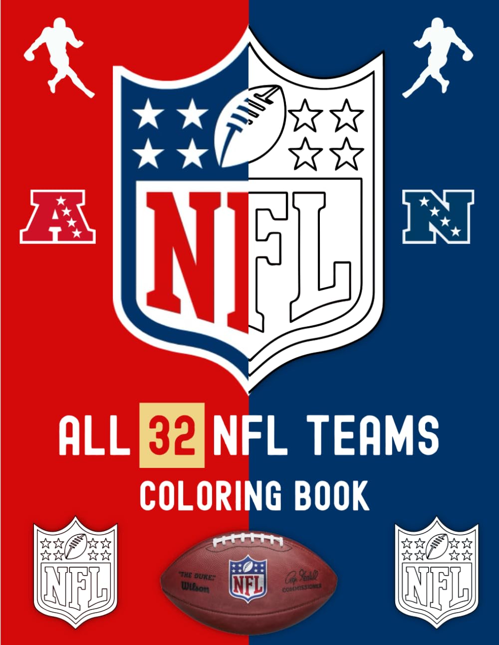 All 32 NFL Teams Coloring Book: A Unique American Football Team logos ...