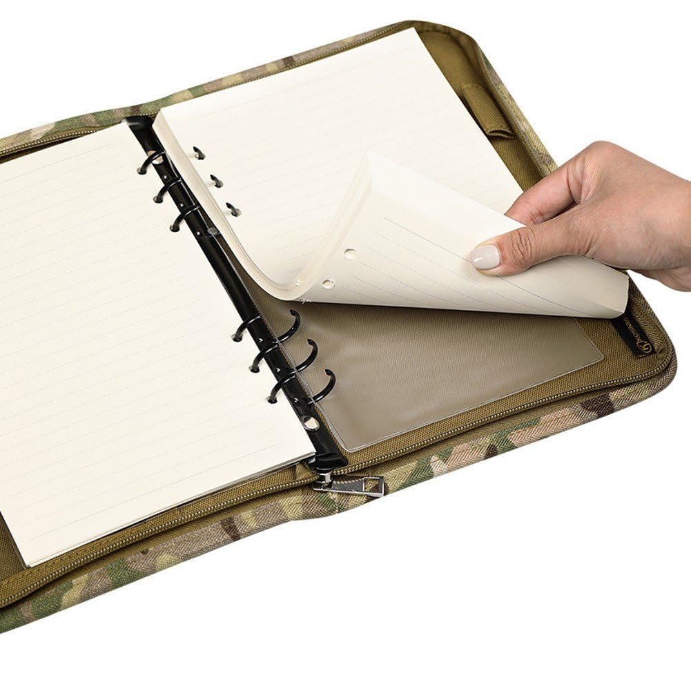 Raccoglitore Ad Anelli per Esterni con 80 Fogli di Carta a Fogli Sciolti, Formato A5, Quaderno con Cerniera, Resistente alle Intemperie, Memorandum