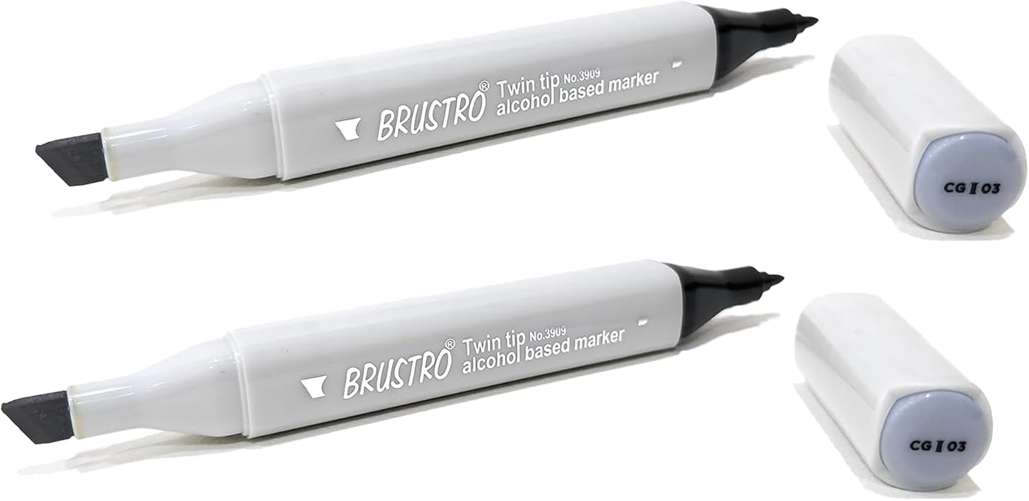 Brustro Twin Tip Alcohol Based Marker Cool Grey II 3