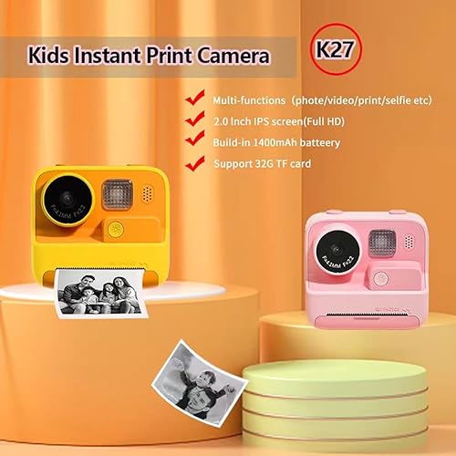 Miniatura 3 de Cámara para niños impresión instantánea 48 megapíxeles y resolución 1080P HD cámaras de video digital para niñas y niños de 3 a 12 años con tarjeta