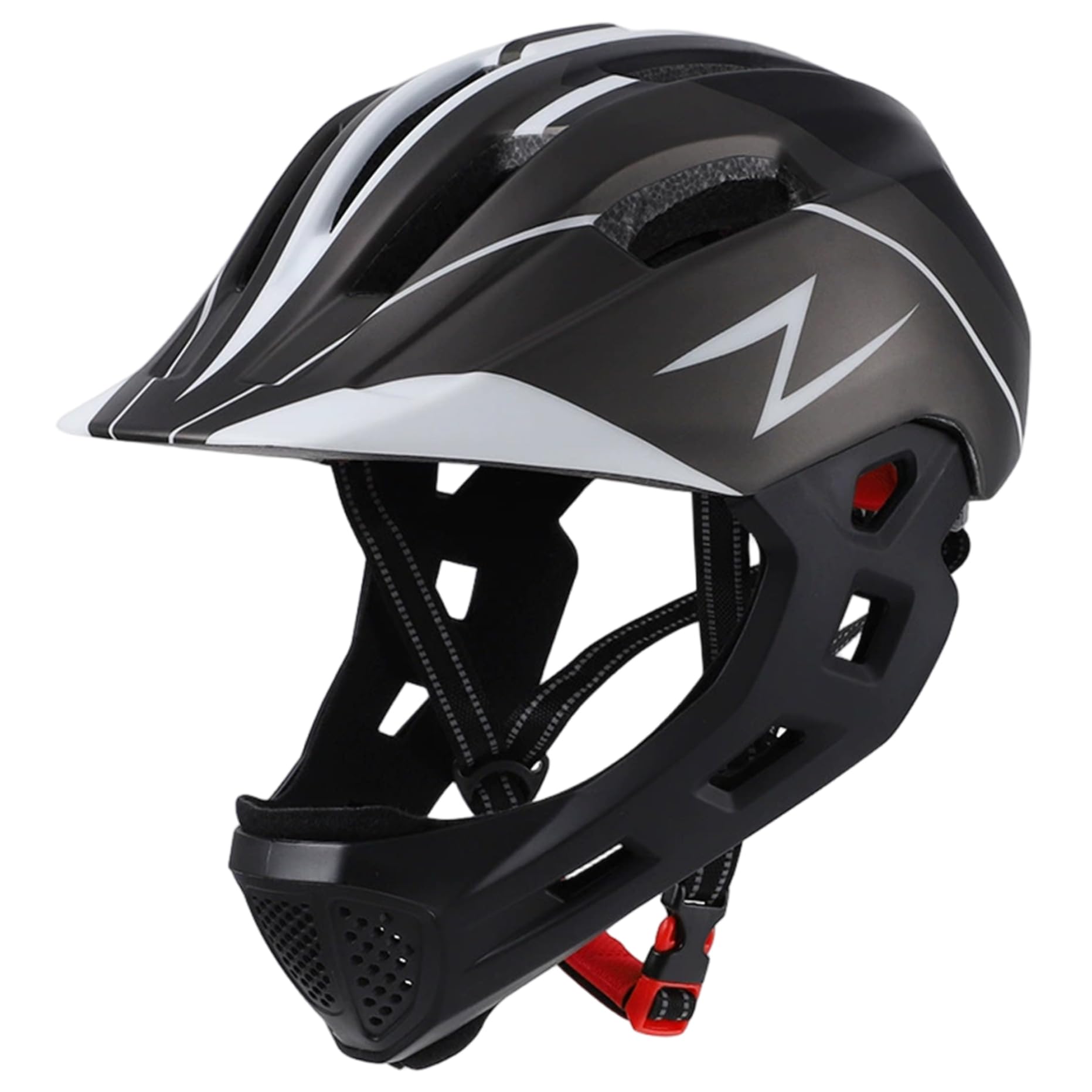 Casco integral infantil con protector de barbilla desmontable para monopatín 7