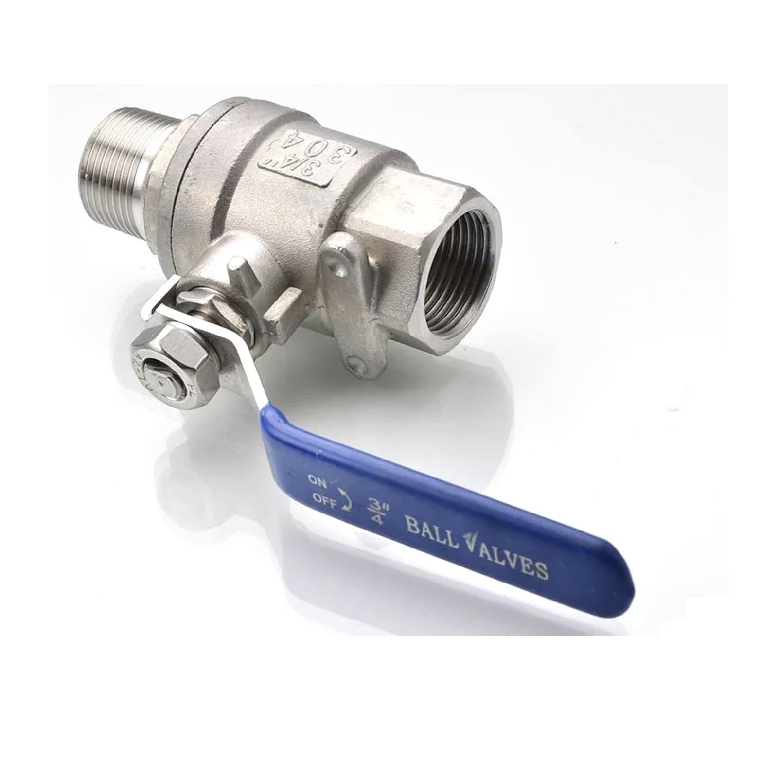 Válvula de bola 2p acero inoxidable 304, 1/2 ", 3/4", 1, 2", BSP, válvula agua rosca hembra y macho, adaptador mango ajuste del interruptor aceite Gas(2")