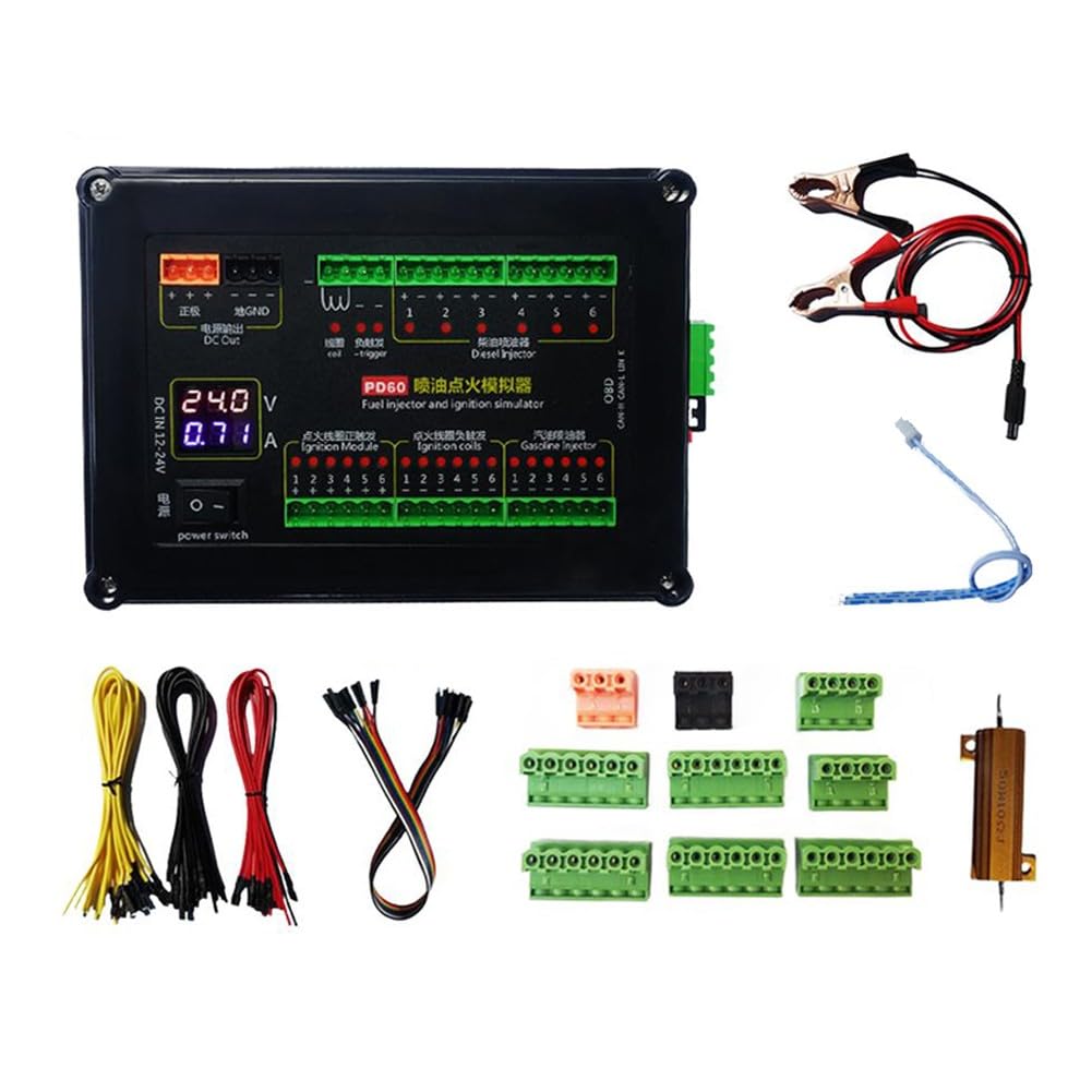 Simulador automotriz de la ignición de la inyección de combustible PD60, diagnóstico auto profesional del ECU con el monitor actual del voltaje para el análisis informático del vehículo
