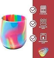 Vista 2 de Silipint Copas de vino de silicona irrompibles de 12 onzas, reutilizables e inastillables para fiestas, campamentos, playas y barcos, copas de vino