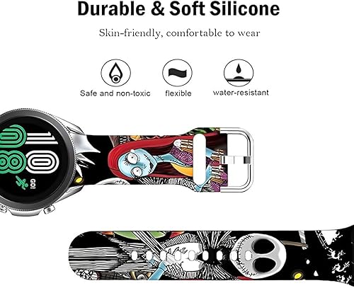 Miniatura 3 de __PLACEHOLDER_BRAND_0__ Christmas Jack Skellington Sally - Correas compatibles con Samsung Galaxy Watch 6Watch 5 Pro de 1.77 pulgadas, Watch 4 de