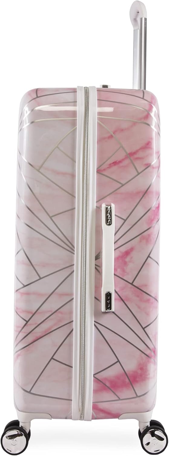 bebe Women's Luggage Alana 29" Hardside Check in, Pink Marble
