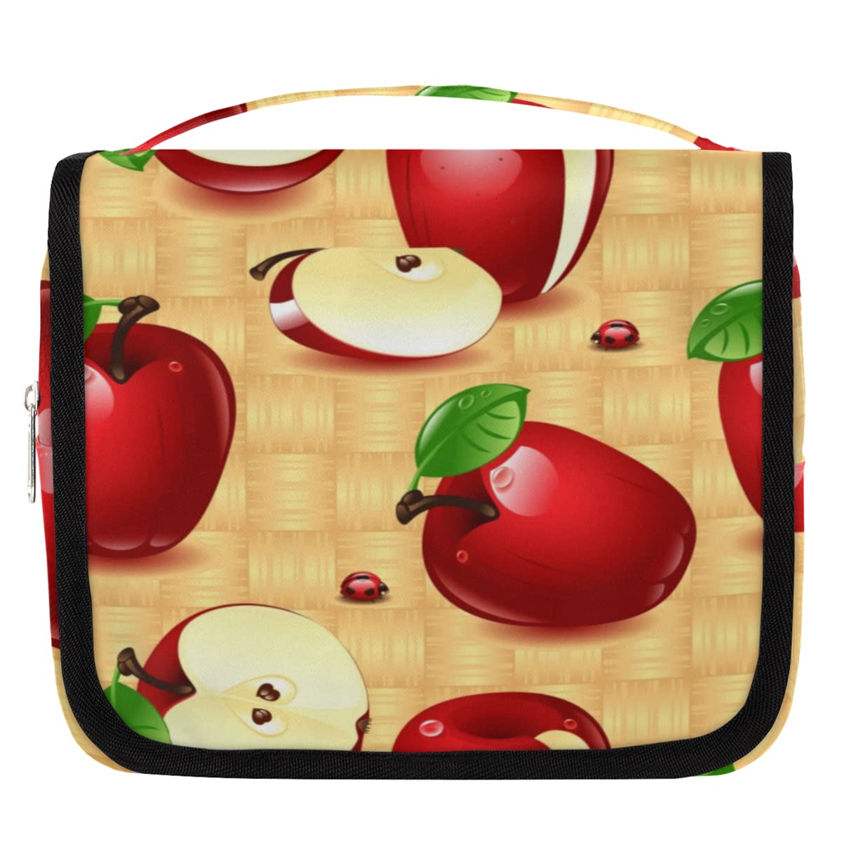 Jabłka Podróżna kosmetyczka Jabłka Wzór Owoce Mycie Torba Unisex Wiszące przybory toaletowe Kosmetyczka Organizer do makijażu, wielobarwny, Jeden rozmiar