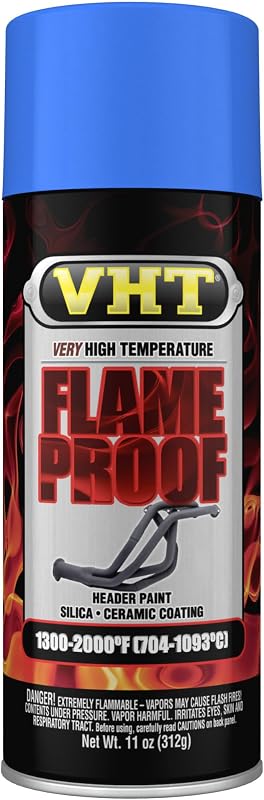 Tinta para Escapamento VHT Flameproof Cerâmica Azul Fosco, Resistente a Altas Temperaturas – 311 mL