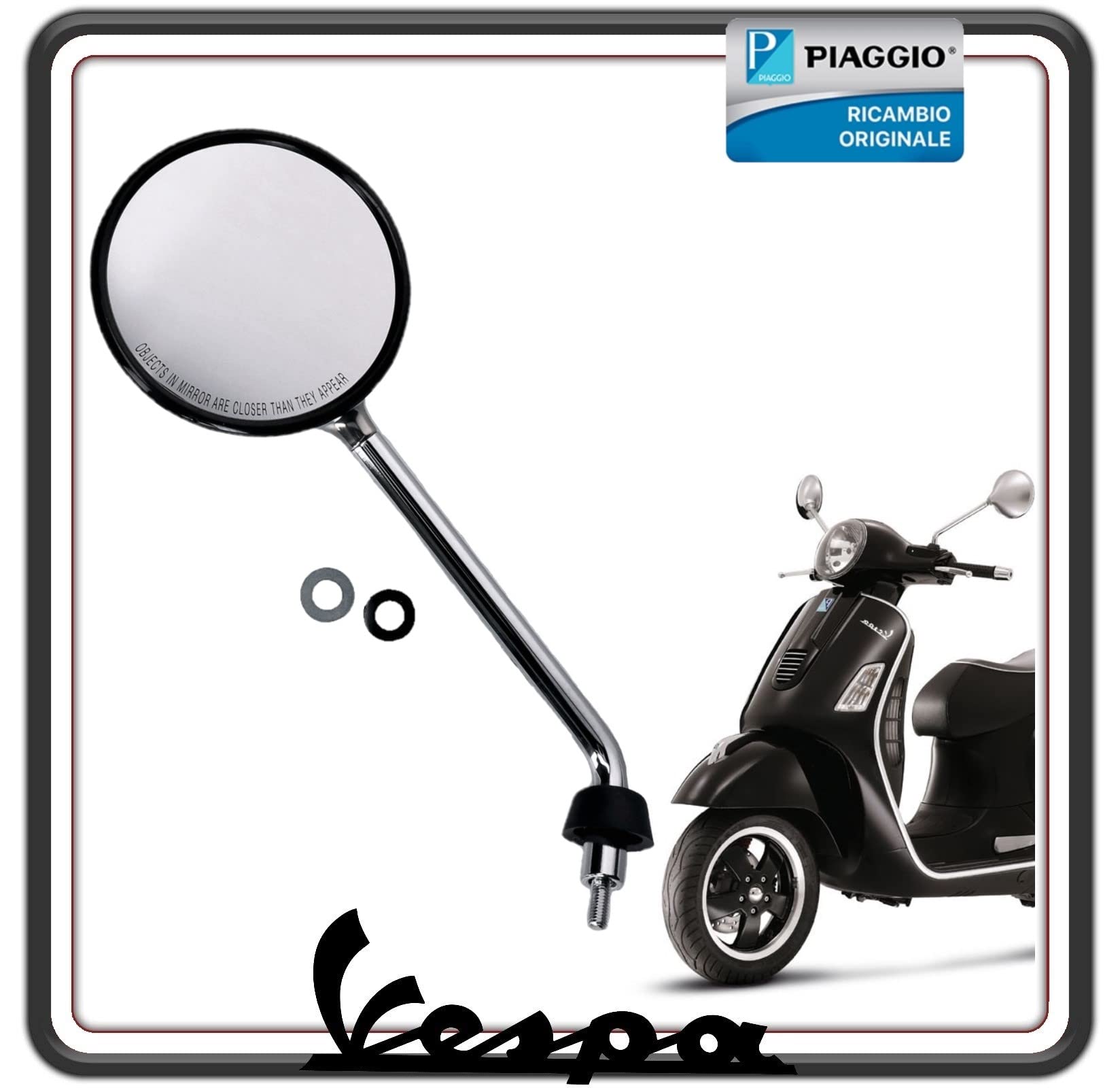 SPECCHIETTO SPECCHIO RETROVISORE LATO SINISTRO PER PIAGGIO PER VESPA GTS 125 250 300 FINO AL 2016 ORIGINALE PIAGGIO.