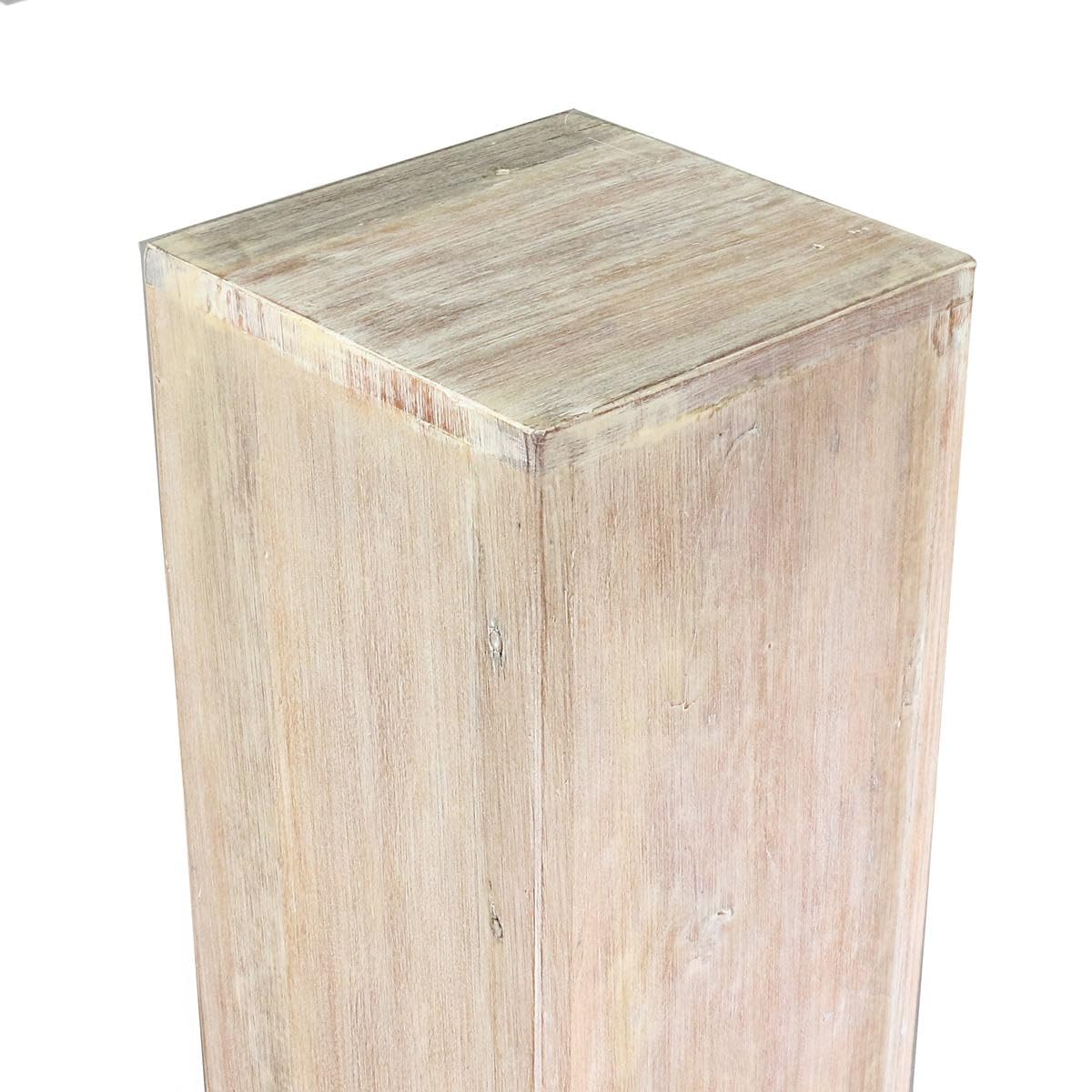Säule Holzsäule Dekosäule Podest Ständer Sockel Blumenständer Holz Weiß/Whitewash groß 85 cm