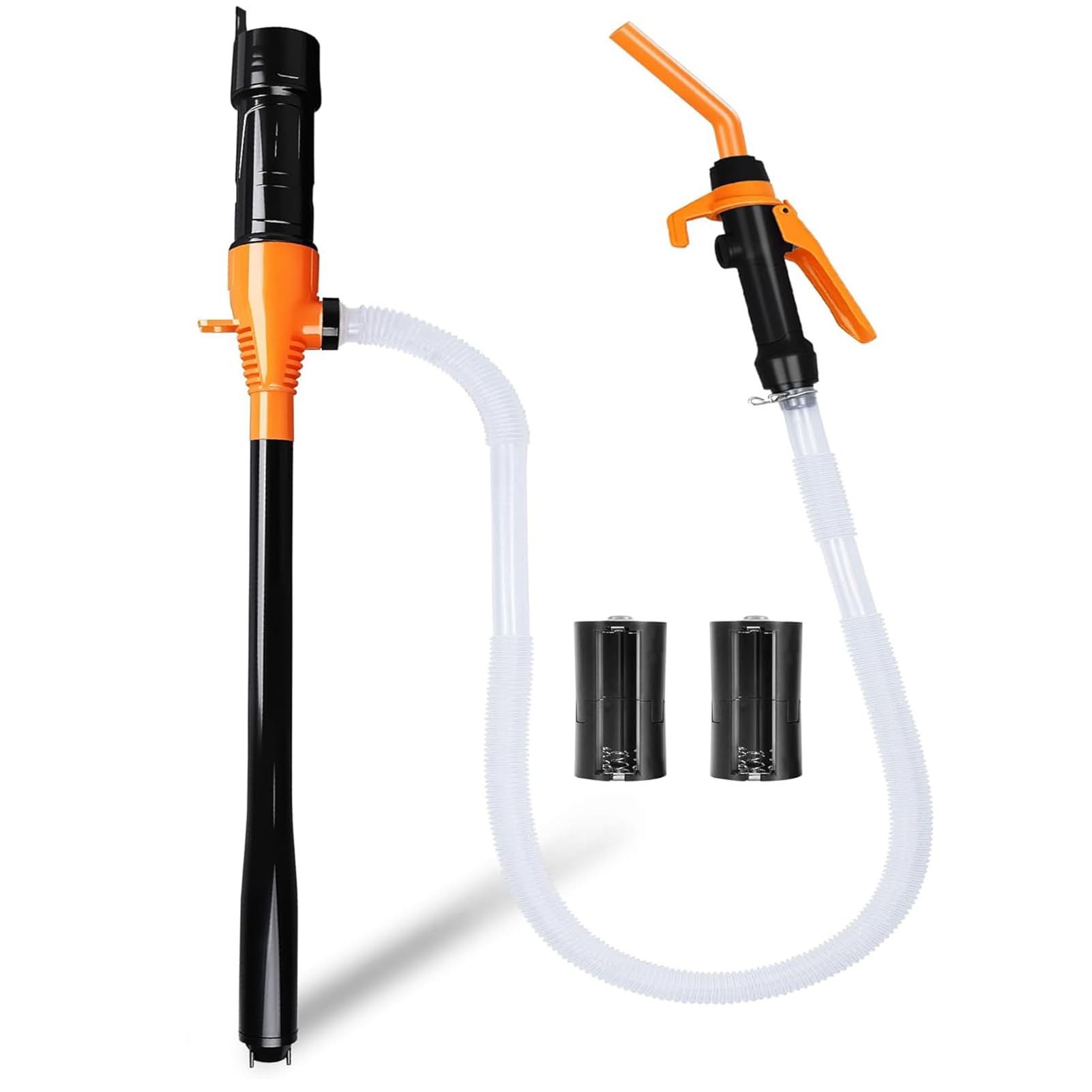 Powered Battery Fuel Transfer Pump, Portable Liquid Transfer Pump with Quick Stop Nozzle Anti-Leak Spiral Seal 2.5 GPM for Gasoline Diesel Oil Gas Fish Tank