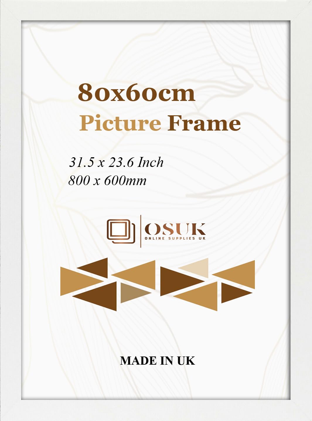 Osuk Ltd White Osuk Limited 60X80 Cm Photo Frame Picture Frame - Frame With Safe Perspex Front & Wall Mounting - 31.5 X 23.6 Inch (80Cm X 60Cm) (White)