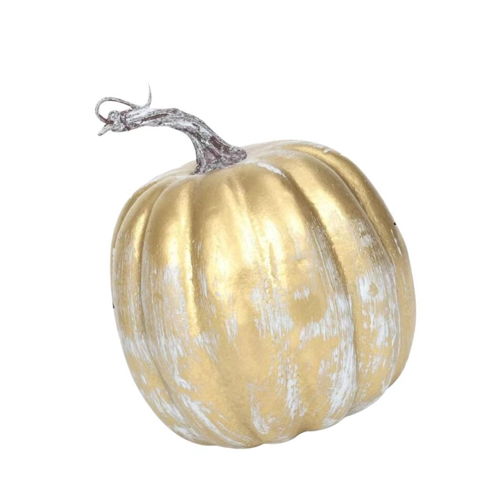 Mekalero Multicolor Autumn Pumpkin Shelf Decor Accent, Faux Foam Pumpkin Display Piece With Distressed Gold Finish For Thanksgiving Centerpieces, Party Tables, Wedding Styling And Photo Backgrounds Artificial Faux Fall