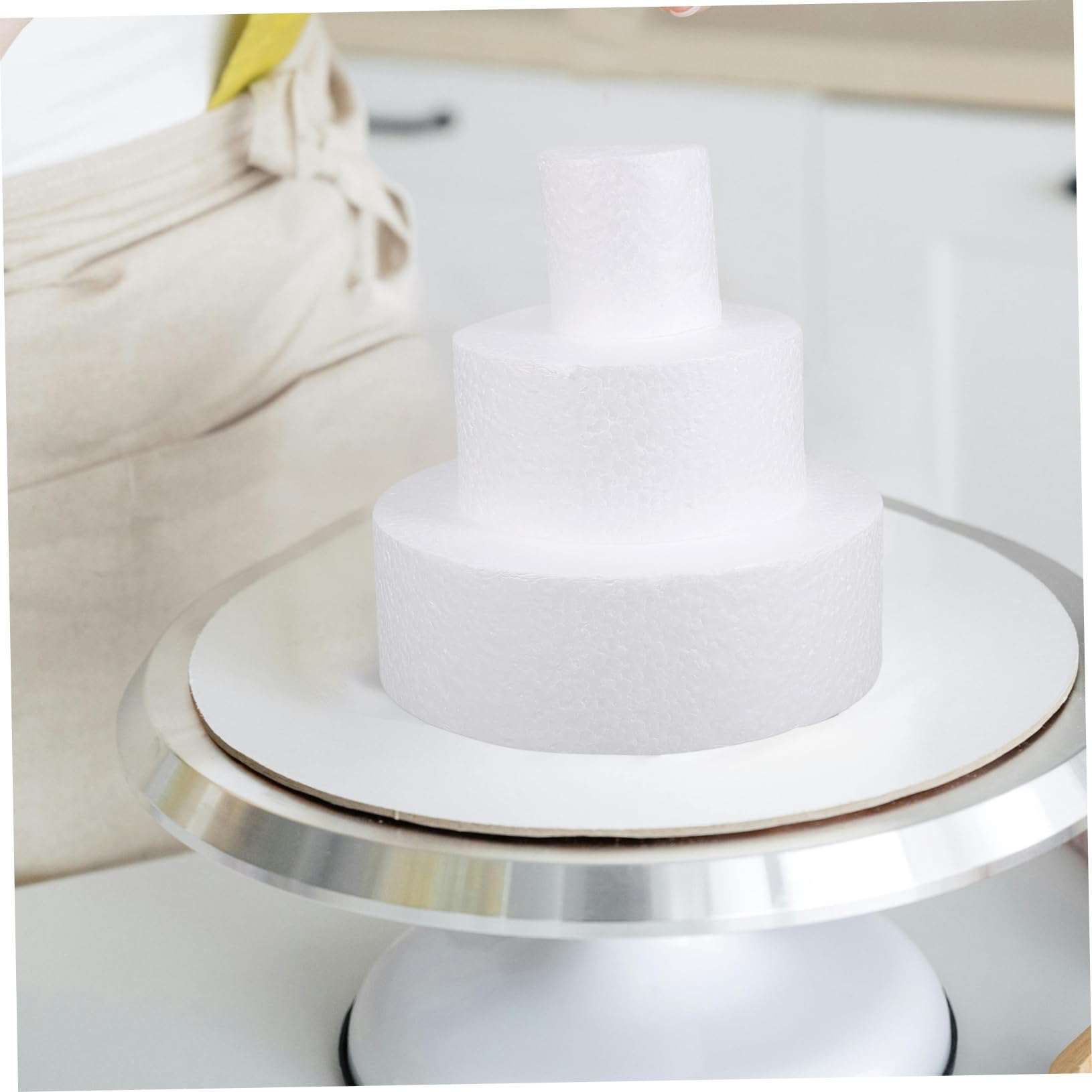 SEWACC 9stücke Teiliges Kuchenmodell Runde Form Aus Leichtem Für Tortendekoration Für Hochzeiten Und Backzubehör ø Perfektes Übungswerkzeug Für Fondant Und Buttercreme