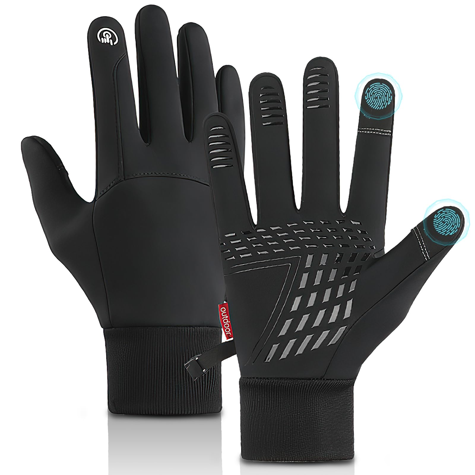 JOLIGAEA Gants Hiver Homme Femme Chauffants Écran Tactile - Gants Sport Coupe-Vent Imperméables Cyclisme Ski Course (M)