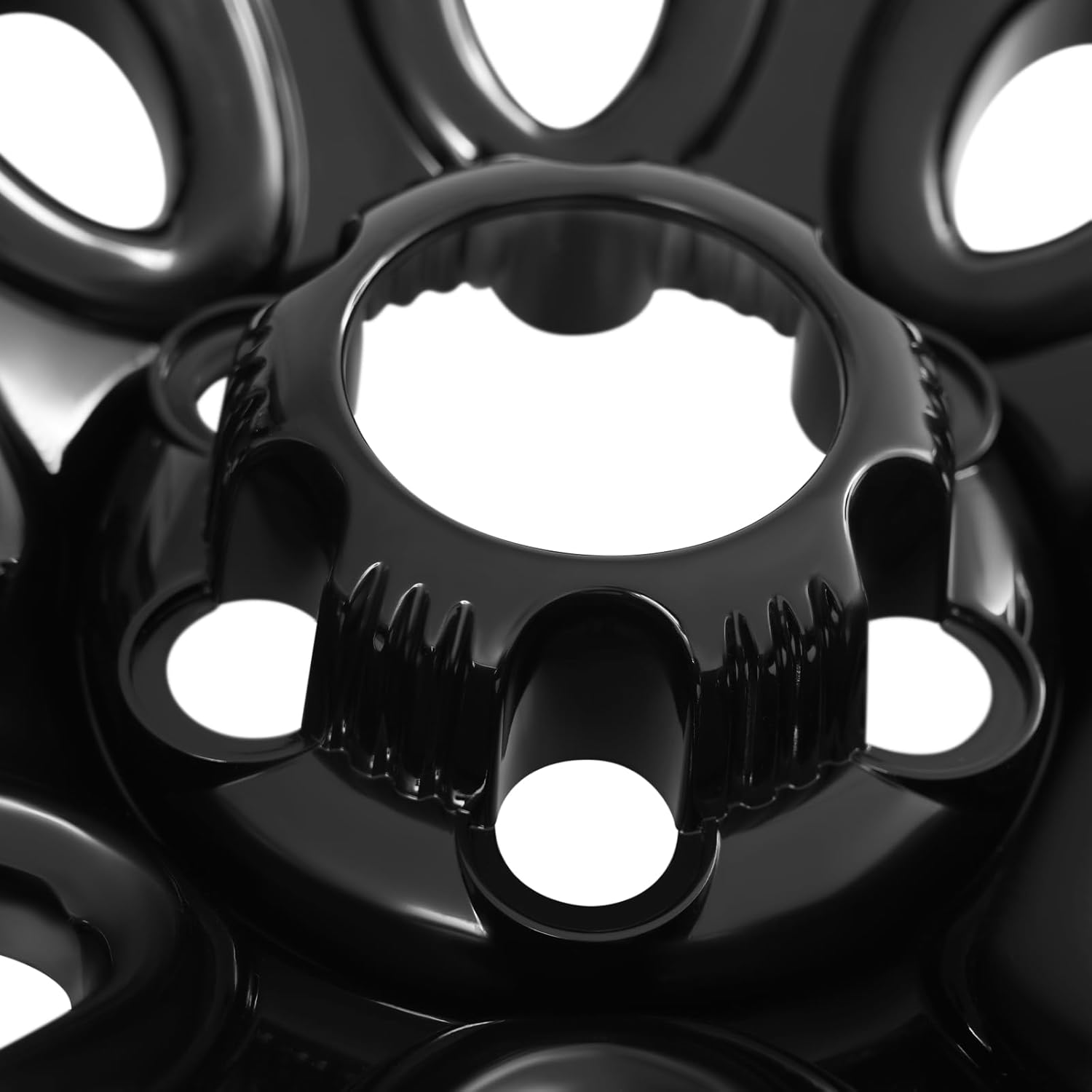 Set of 4 17" Wheel Skins Rim Hub Caps Covers for 2005-2013Chevy Silverado 1500, 2007-2013 Suburban 1500 /Tahoe/Avalanche 1500, 2009-2014 Express Van 1500, 6 Bolt 8 Hole Steel Rim (Black)