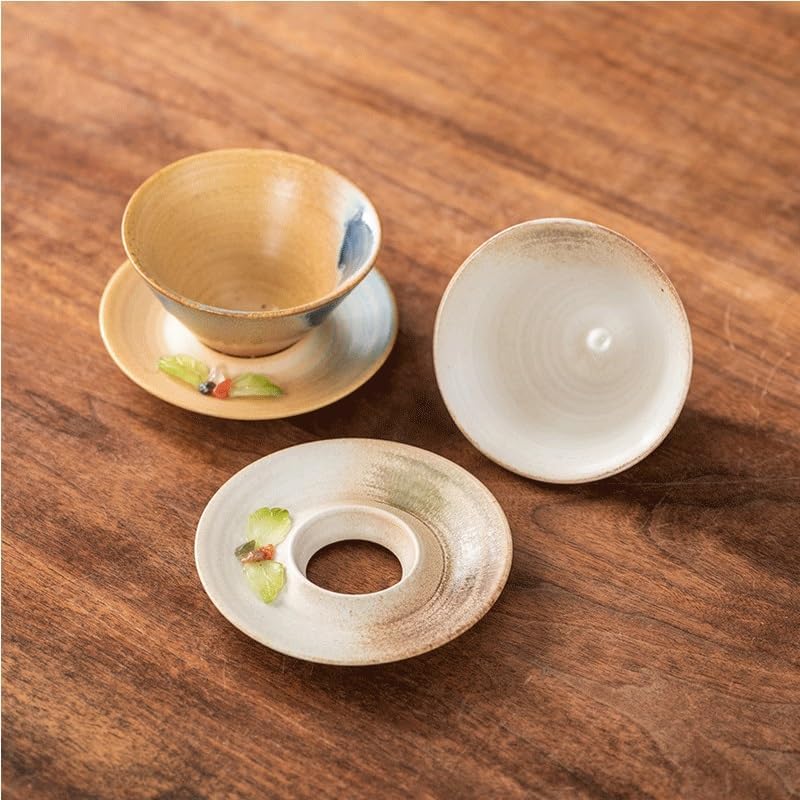 Kiln Transformed Ceramic Cups Rough Earthenware Mugs Coffee Cup Saucer Cover