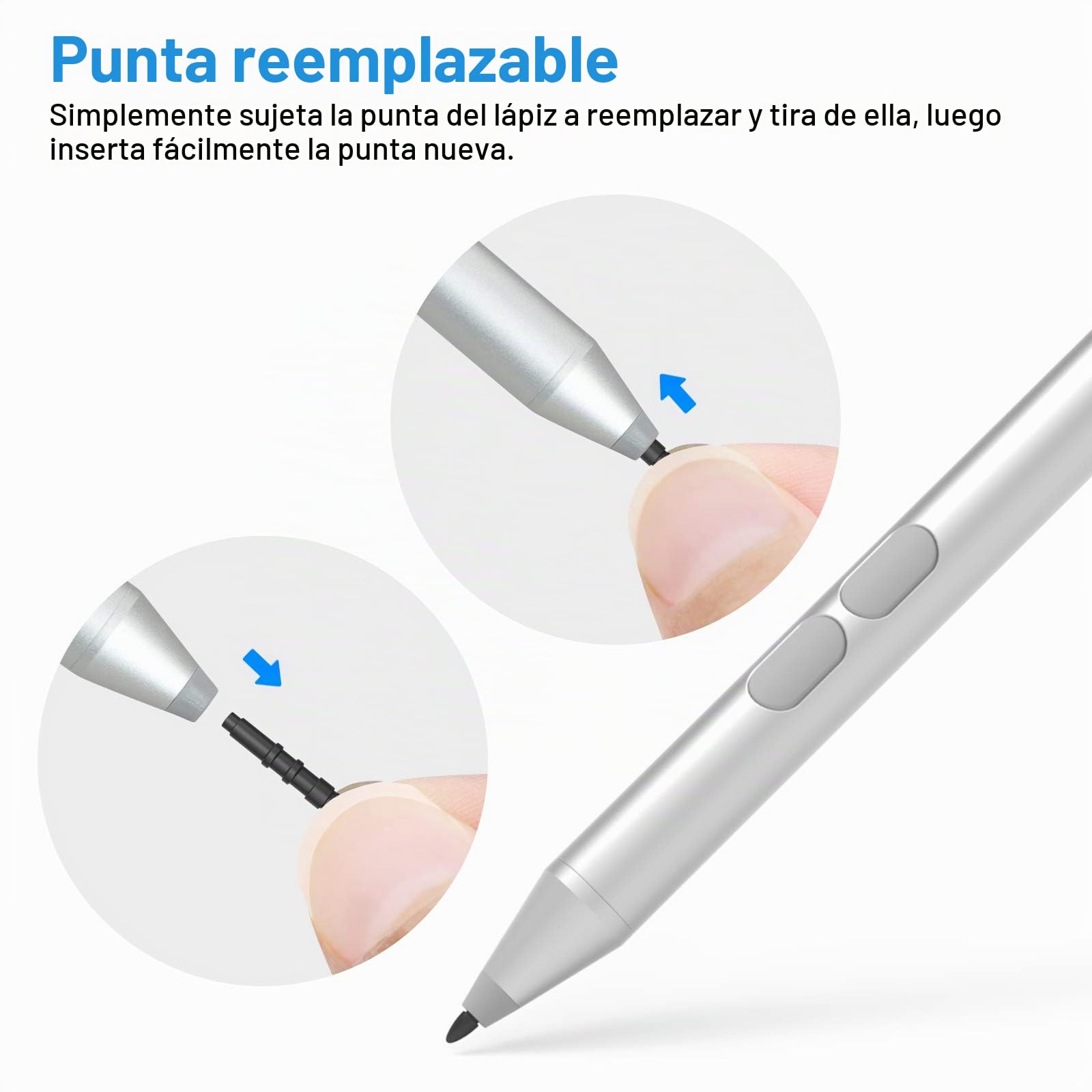 Stylo Activo MPP 1.51 para HP Omnibook Envy X360 Pavilion X360 Specter X360 Specter X2 Envy X2 – 1024 Niveles de Sensibilidad a la Presión, Rechazo de Palma, Autonomía de Batería 2500H