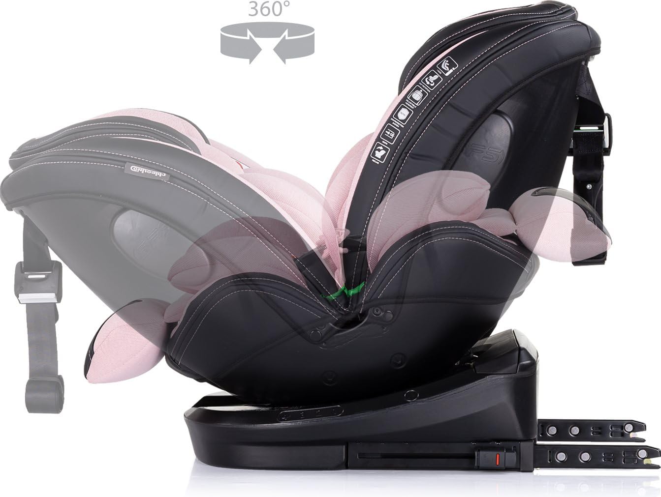 Chipolino Fotelik dziecięcy Hypnotic i-Size (40-150 cm) Isofix, Top Tether, zagłówek, kolor: różowy