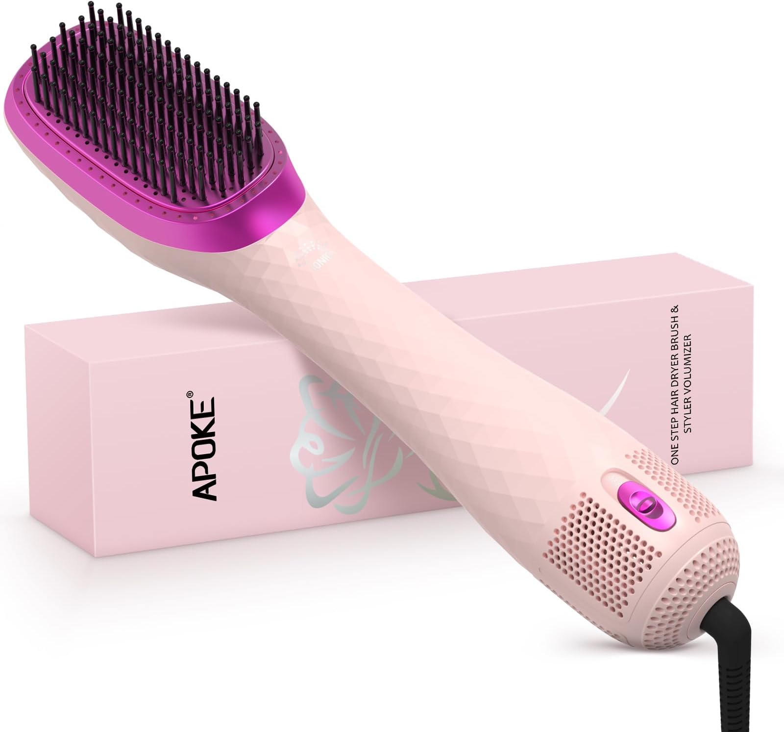 Apoke 3 In 1 Hair Dryer Brush & Straightener Brush Professional 1200W Powerful Ceramic Tourmaline Ionic One-step Hot Air Brush 3 HEAT 2 Speed Hair Prices | Shop Deals Online - View #10