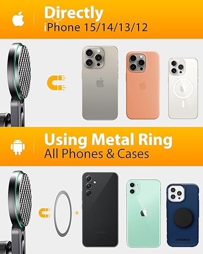 Miniatura 7 de Qifutan Cargador de montaje de coche Magsafe de 15 W, sin bloqueo de ventilación de aire, cargador inalámbrico para automóvil, accesorios