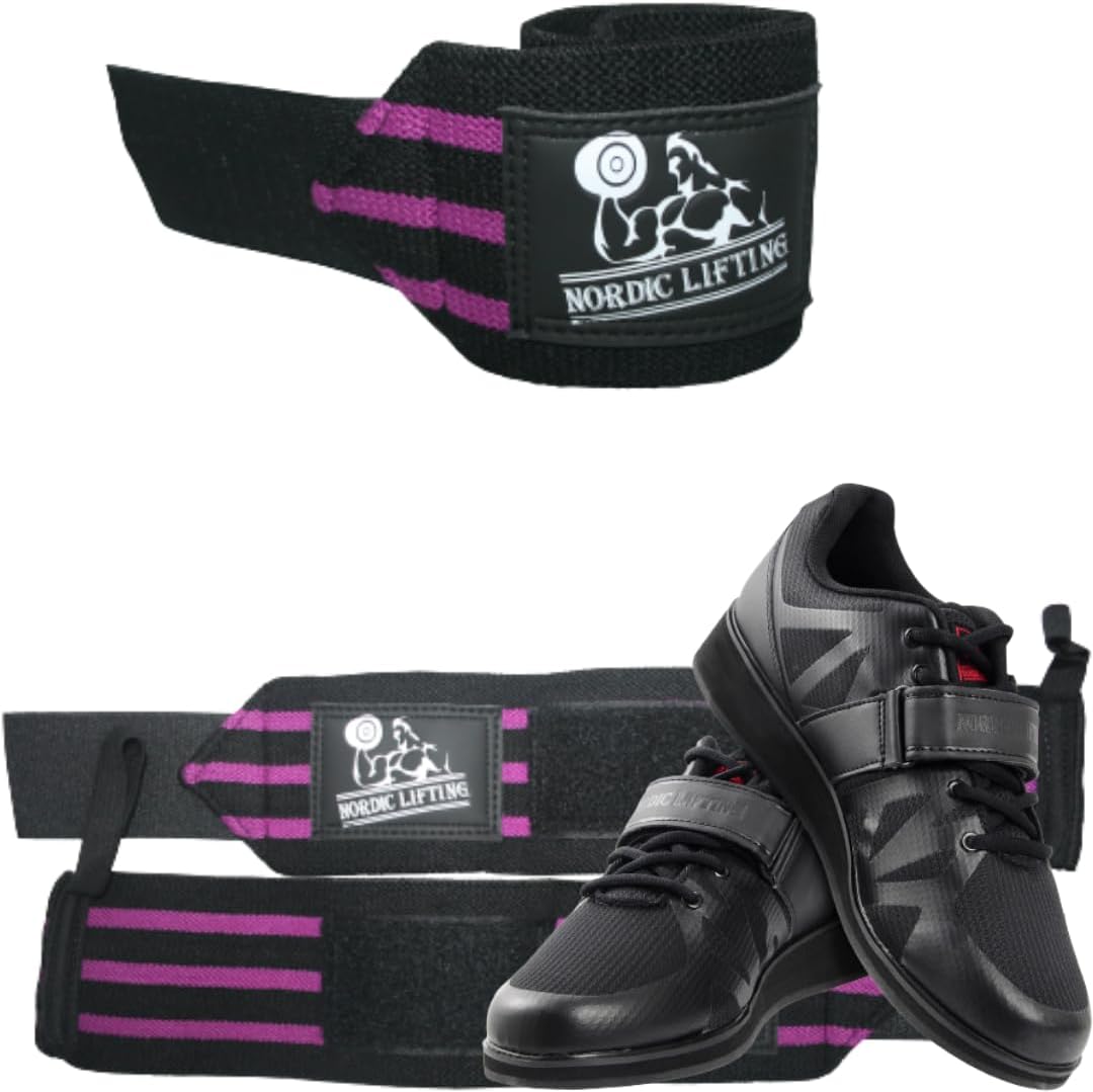 Wrist Wraps 1p - Purple Bundle with Shoes Megin Size 9 - Black