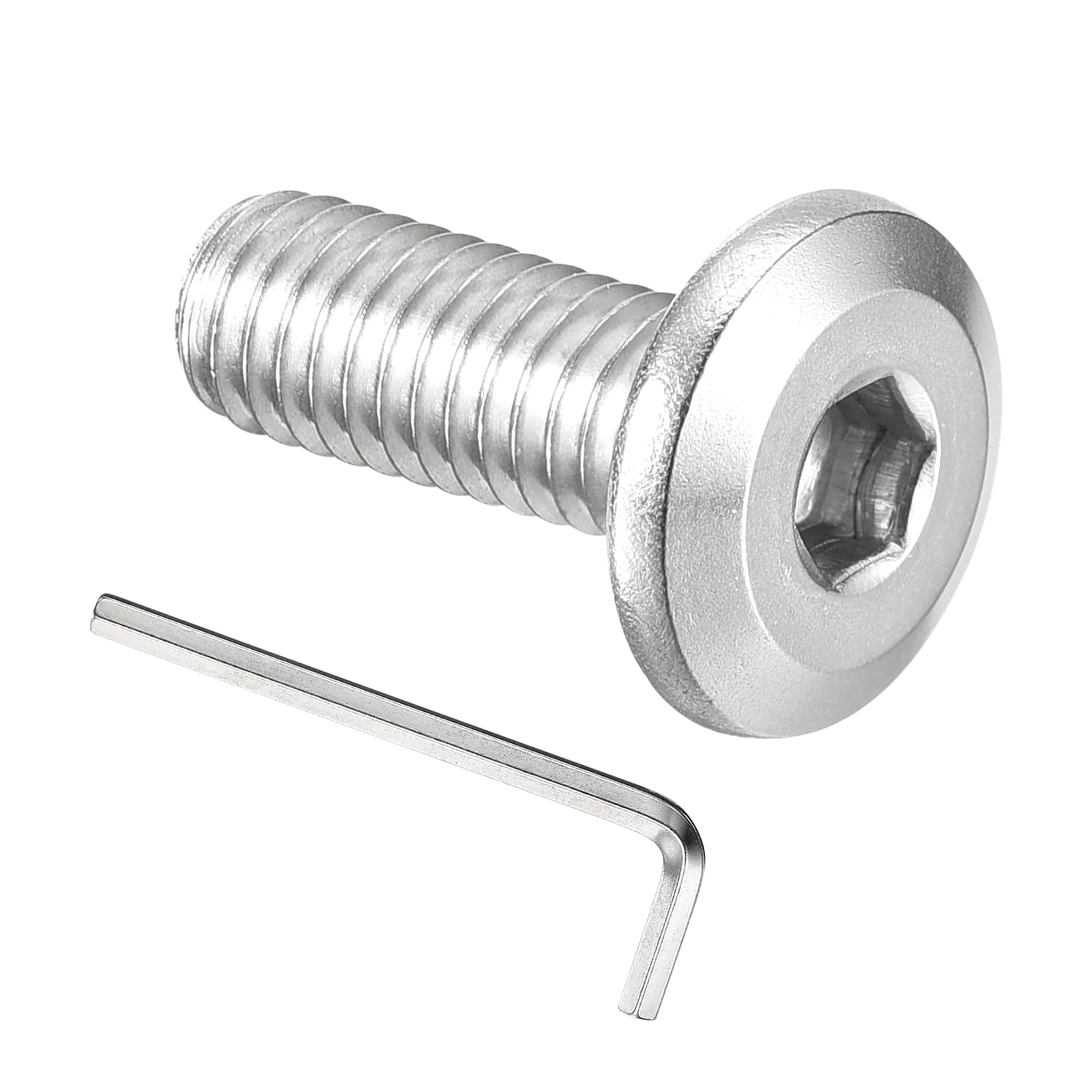 PATIKIL M6x16mm Flat Head Hex Socket Cap Screws Bolts, 20PCS 304 Stainless Steel 18-8 Furniture Bolt with Hex Allen Wrench for Bed Chair Repairs Ship Assembly Mechanical Industry, Silver