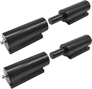 Gate Hinge 2 Pack Heavy Duty Steel Barrel Hinge 900 Lbs Load Capacity for Door Swing Trailer Ramp -Weld On Install (7", Black#1)