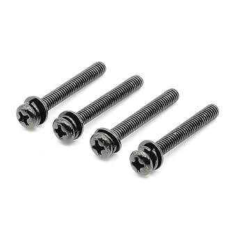 ReplacementScrews TV Stand Screws Compatible with LG OLED48B4AUA | For the 48 Inch B4 Series 2024 4K Smart TV, Complete Feet / Legs Screw Set, Black Plated, Metric Steel Screws, Pack of 4