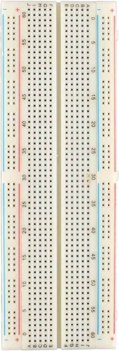 Solderless Plug-in BreadBoard, 830 tie-points, 2 Power lanes, 200PTS, 16.5 x 5.4 x 0.85 cm Compatible with Arduino Raspberry Pi DIY Etc