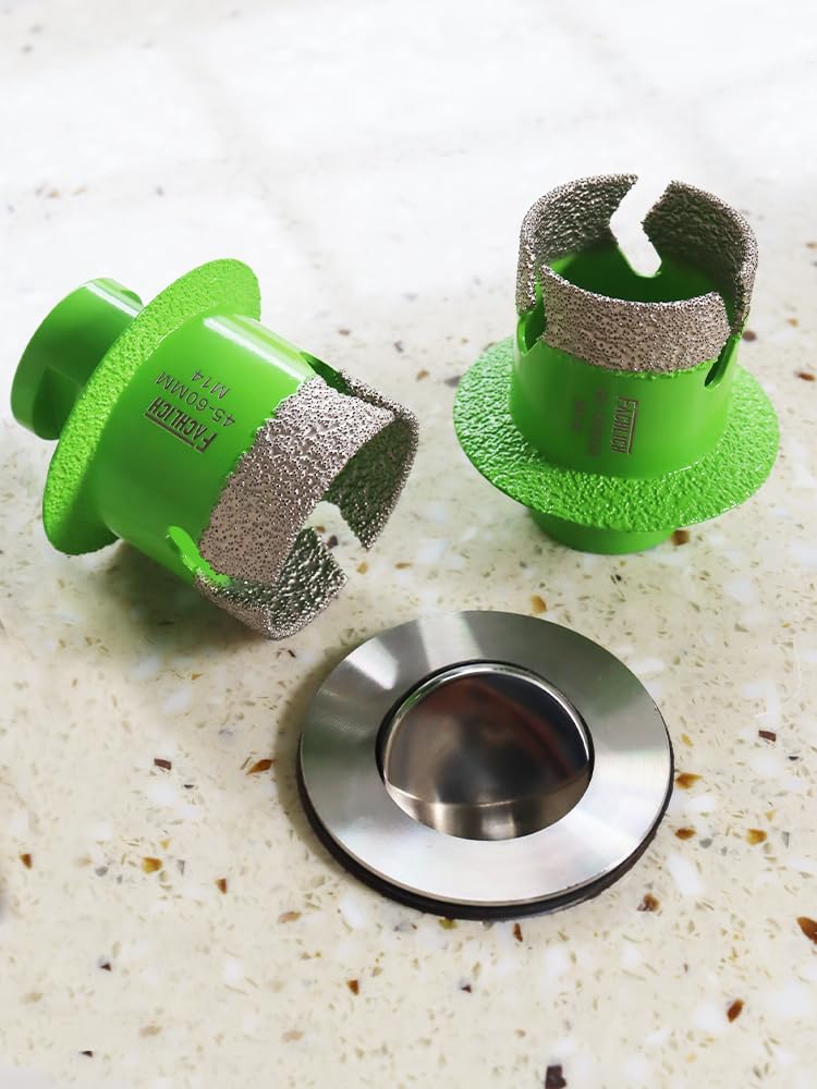 Scie cloche pour carrelage - 45 mm - Foret diamanté en porcelaine - Filetage M14 - Décapsuleur de lavabo - Pour marbre, céramique, carrelage, granit
