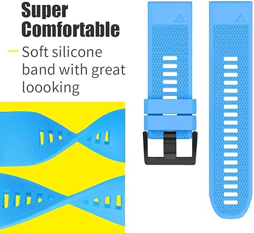 Vista 91 de NotoCity Compatible Fenix Band 26mm Width Soft Silicone Watch Strap for Fenix 5X Plus, 6X, 6X Pro, 3, 3 HR, Descent MK1, D2 Delta PX, D2 Charlie, 8