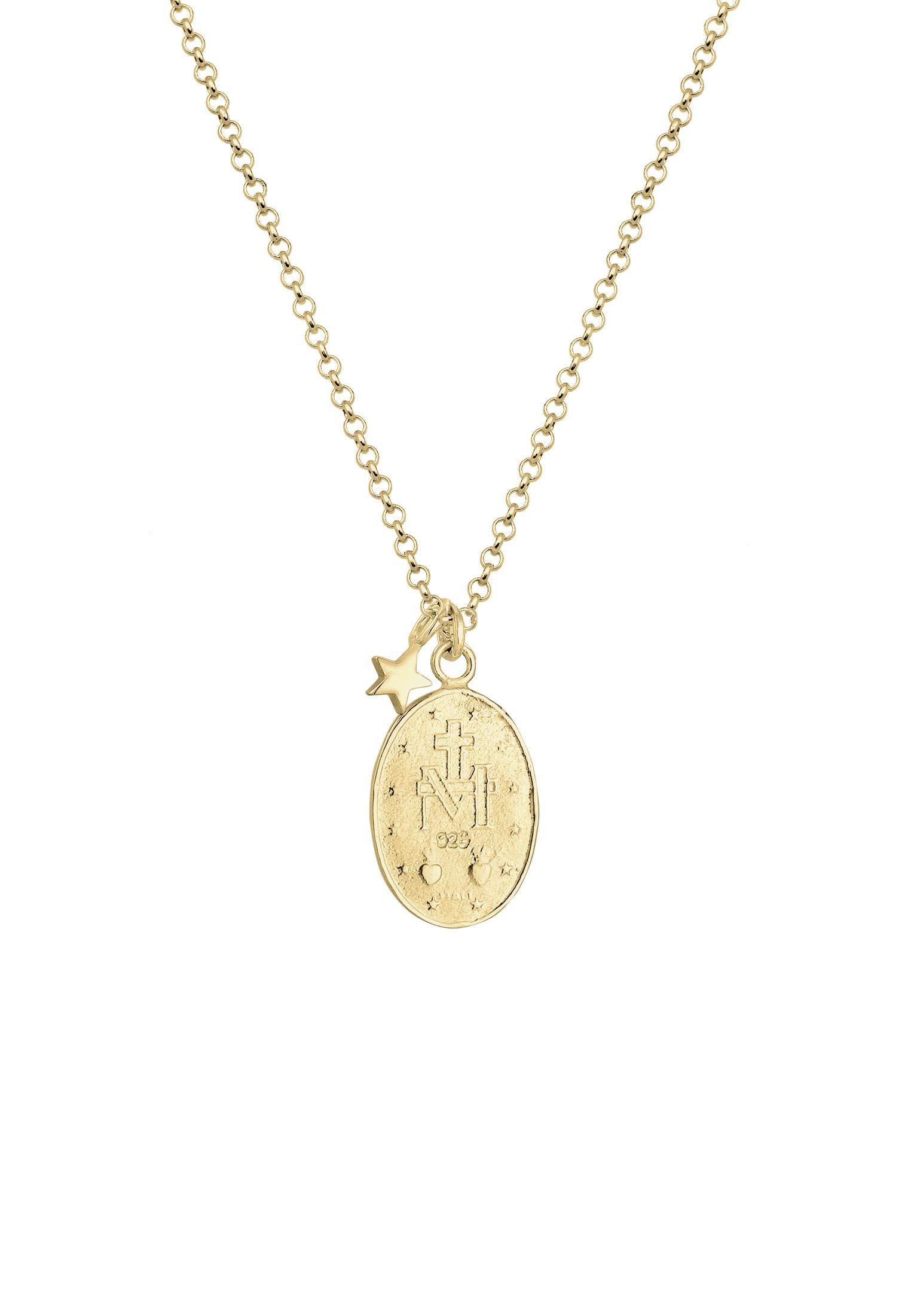 Elli Collar para mujer con colgante de imagen de María de plata de ley 925