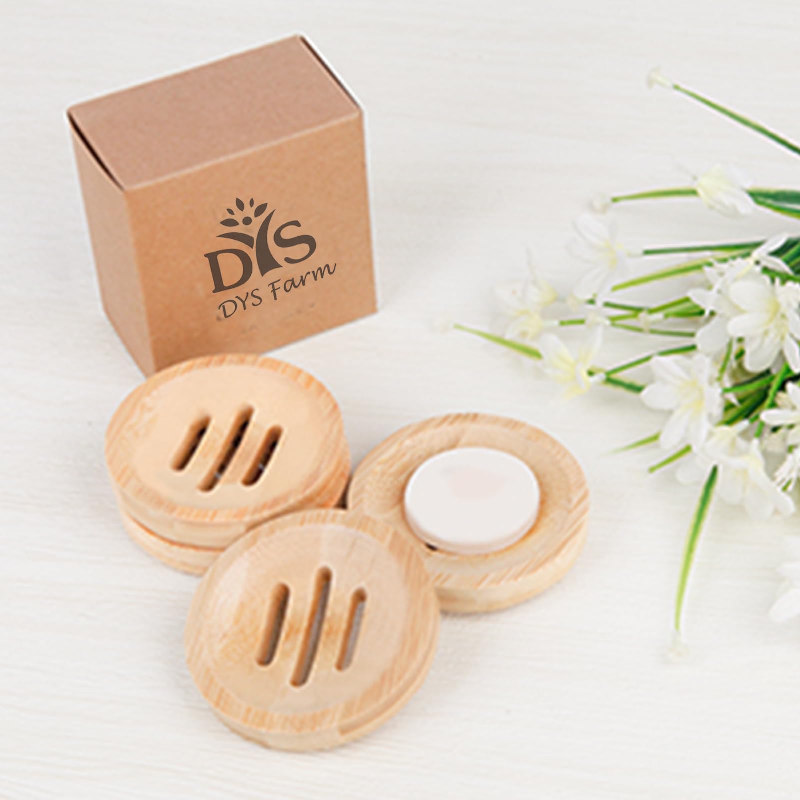 Paquete de 4 jaboneras de bambú para ducha, jaboneras de madera para barras, jabones, esponja, bandeja de ahorro de jabón de madera natural, autodrenante para mantener el jabón seco