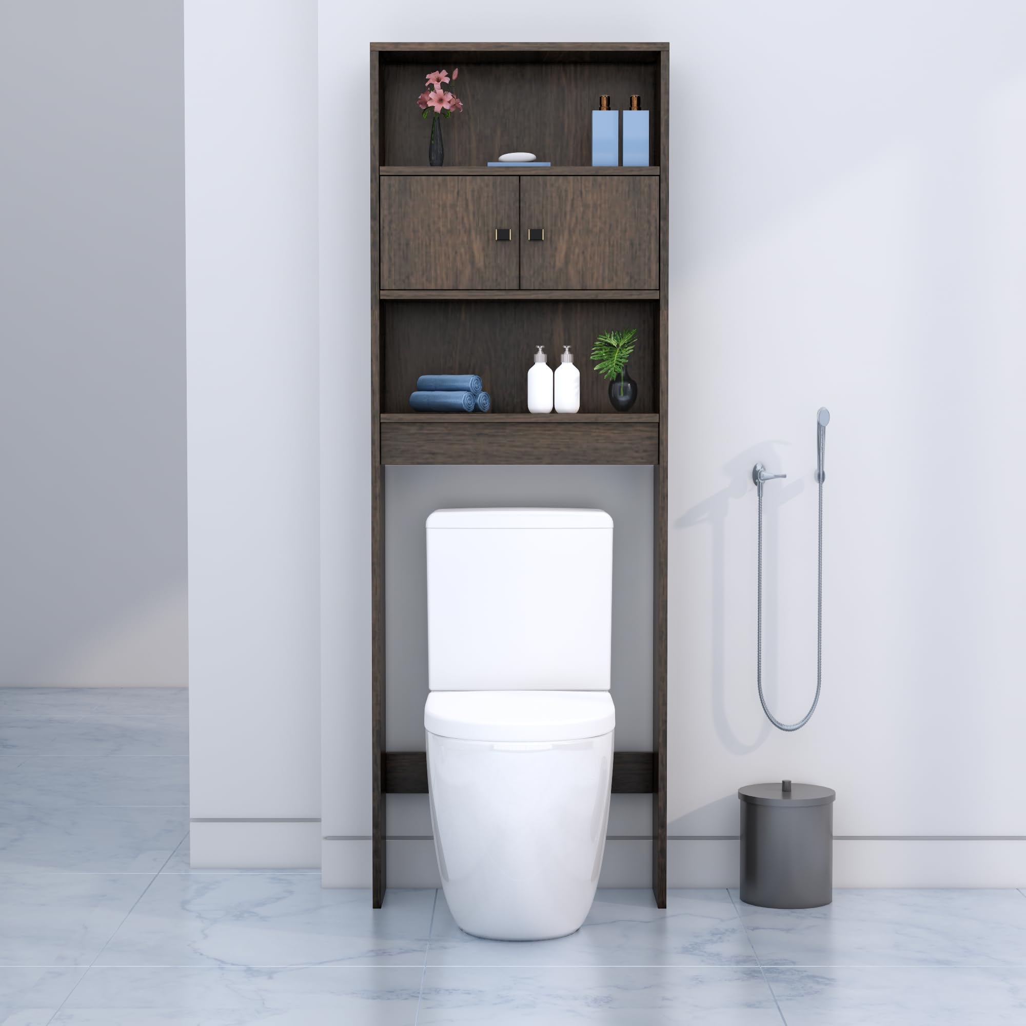 Bniture Wooden Bathroom Mirror Cabinet | Bathroom Organizer | Bathroom Shelf for Wall | Wooden Shelf for Bathroom (Giant Wood & Frosty White, Front 2.1 x 1.6 Feet) (HXBR113, Flower Wenge) (B0CR9ZVDV6) Amazon Price History, Amazon Price Tracker