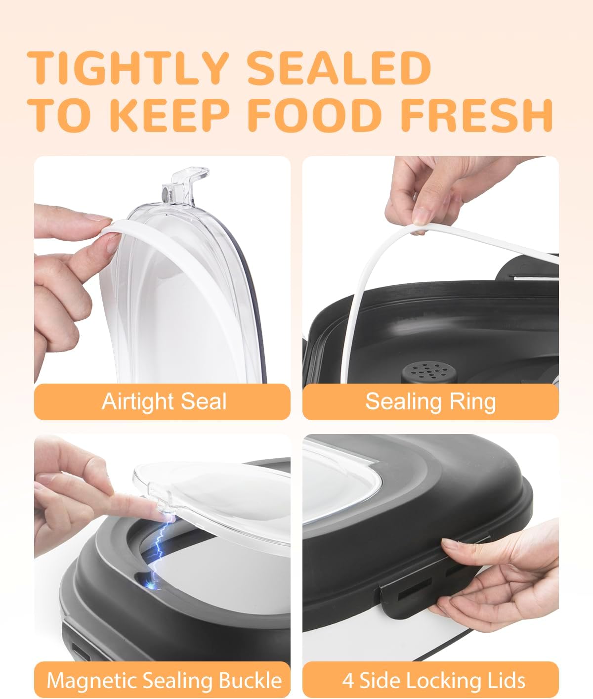 Collapsible Pet Food Storage with Airtight Lid, Wheels, and Scoop for Freshness