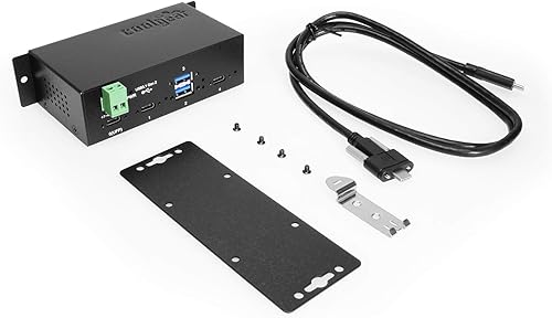 Miniatura 8 de Coolgear Hub USB industrial 3.2 Gen 2 tipo C de 4 puertos con puertos de bloqueo de tornillo y LED de estado