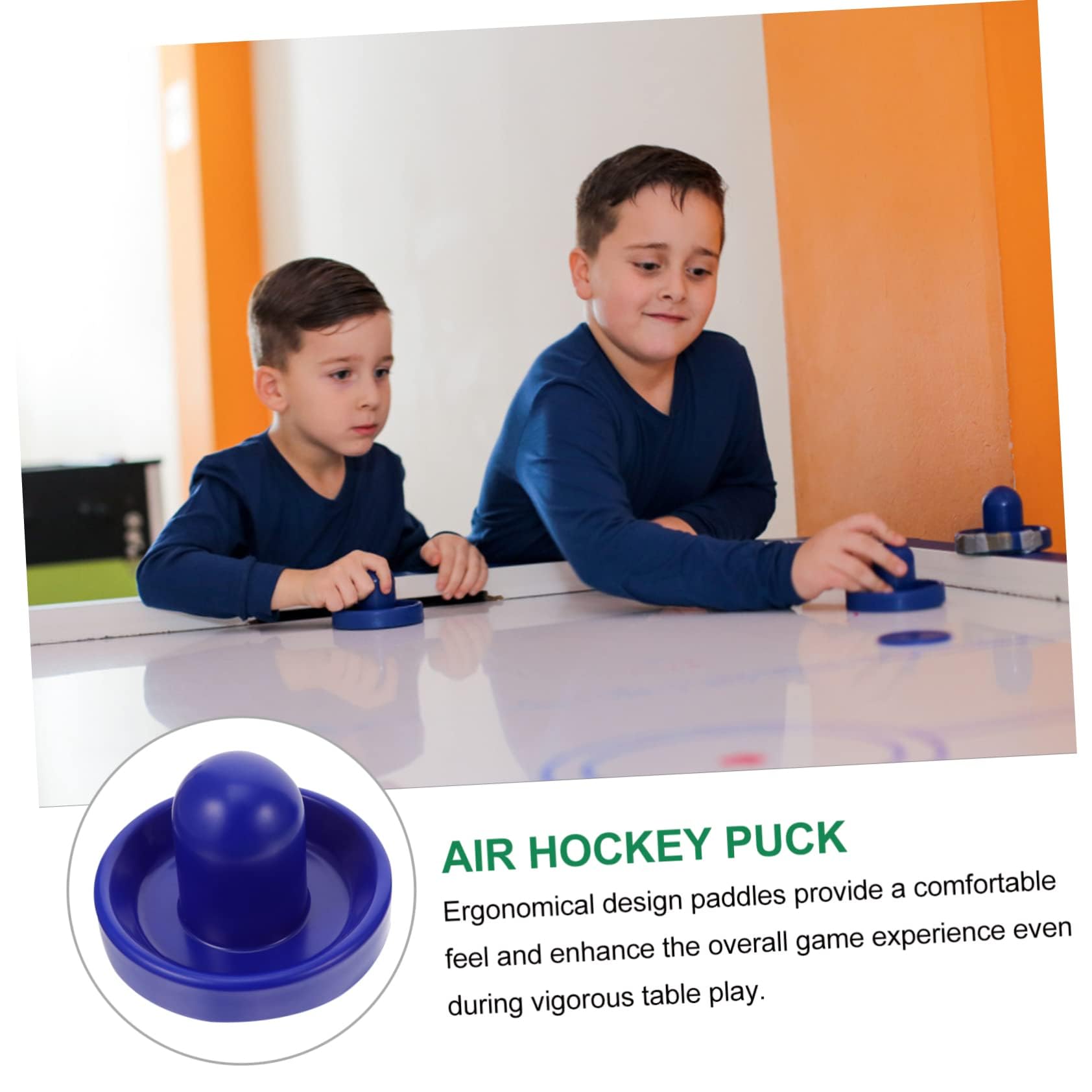 Dzxin Hockey su Ghiaccio Pusher Pucks Set, Air Hockey Pusher & Pucks Sostituzione per tavoli da Gioco(Blu-96mm)
