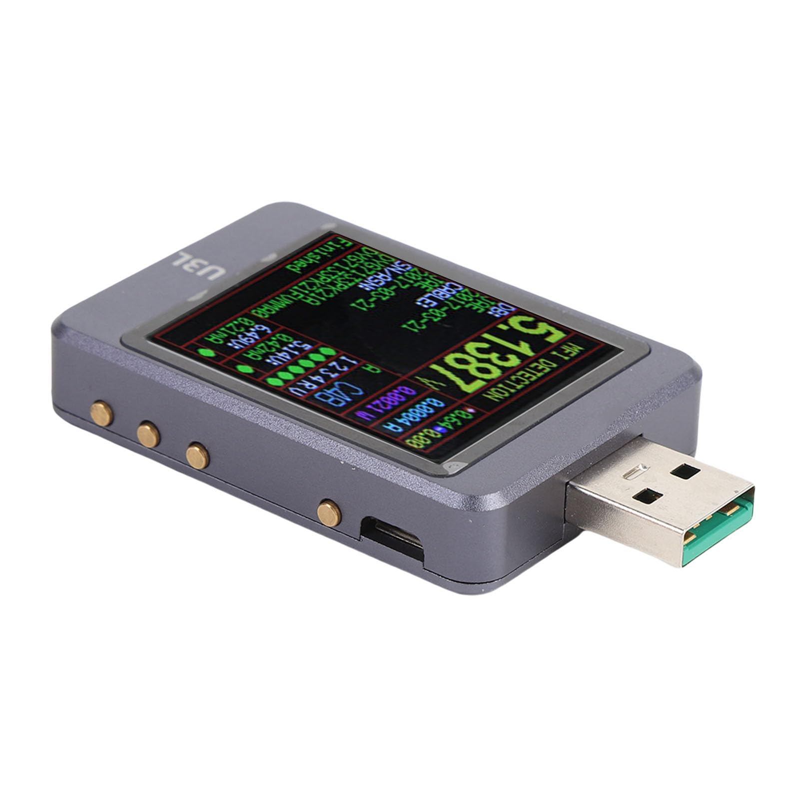 1,77 Zoll USB Power Tester, PD3.1 EPR AVS TBT4 Aluminiumlegierung USB-Leistungsmultimeter, 4 bis 28 V 5A Bereich, für professionelle Leistungsanalyse