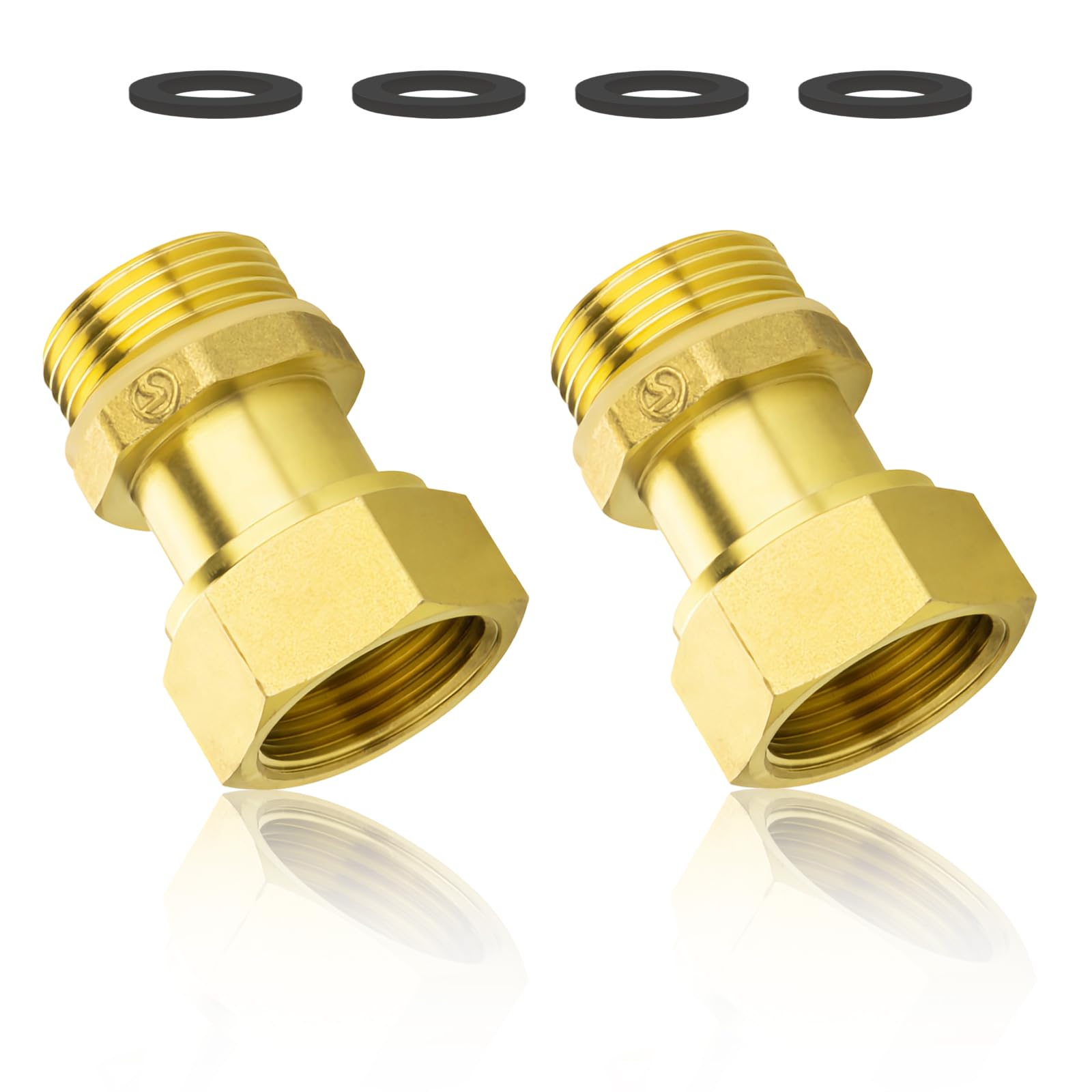 Shwdsy Raccord Tuyau Arrosage, Filetage Intérieur et Extérieur de 1 Pouce Raccord Tuyau, DN25 Raccord Laiton, avec Joint D'Étanchéité, pour Installations Hydrauliques et Systèmes de Chauffage