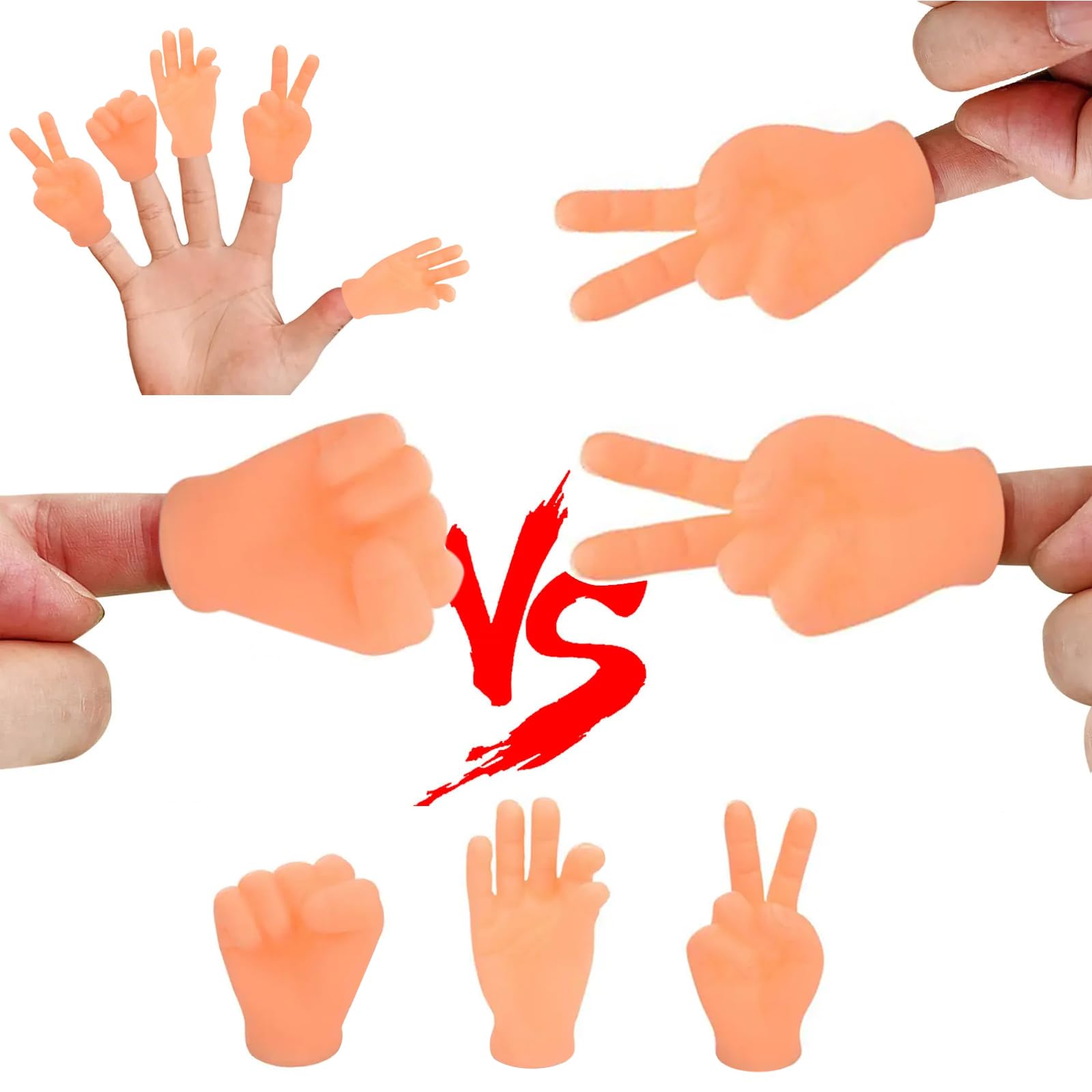 Jicyor 20PCS Tiny Hands, Finger Puppets, Mini Hands baby hands,Little Finger Funny Finger with 4 gestures - Image 4