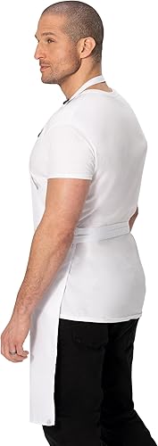 Miniatura 3 de Delantal para carnicero Chef Works 34 pulgadas de largo x 24 pulgadas de ancho Blanco