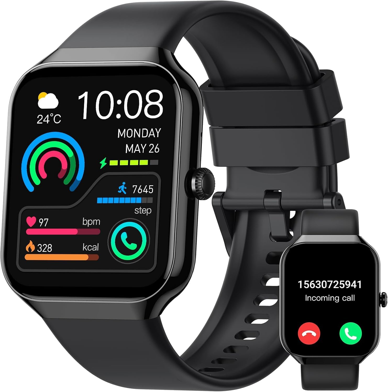 Jugeman Smart Watch for Men Women (Answer/Make Call), 1.96" HD Smartwatch
