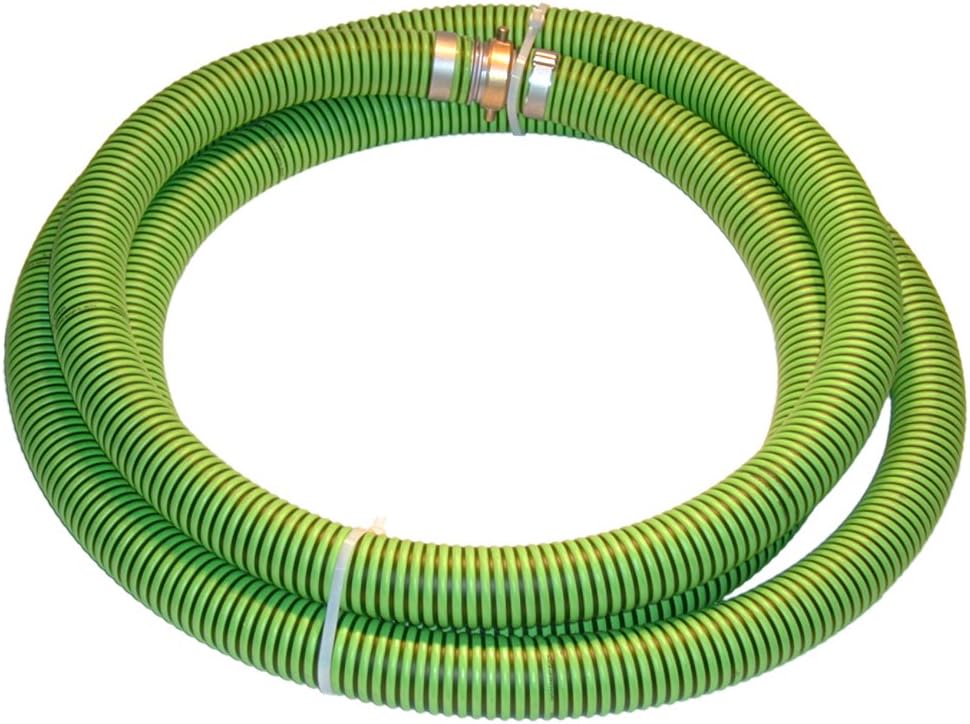 Kanaflex 300 EPDM Series EPDM Suction Hose Assembly, Green/Black, 2" Male X Female (CXE) Camlocks, 50 PSI Maximum Pressure, 2" Hose ID, 20' Length