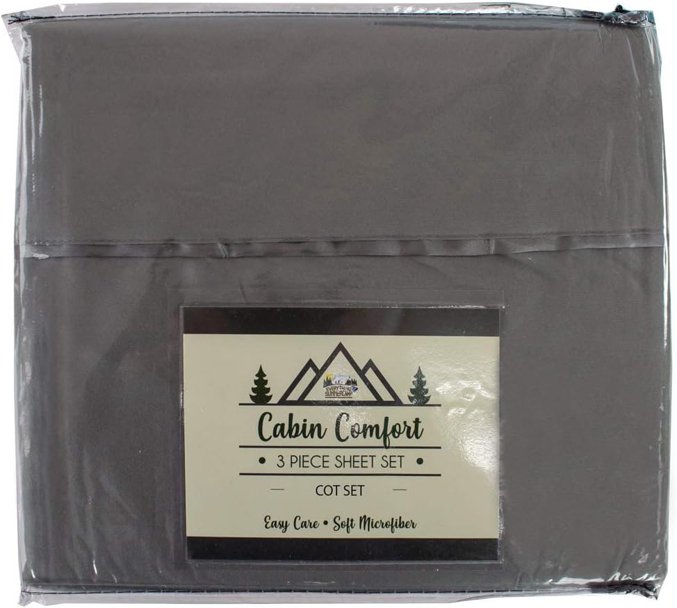 Everything Summer Camp Comfort - Cabin Sheet for Camping and RV - Fits All Cot Size Beds - 72 x 28 Inches - Super Soft (3 Piece Set, Fitted, Flat, Pillowcase), Mint Green