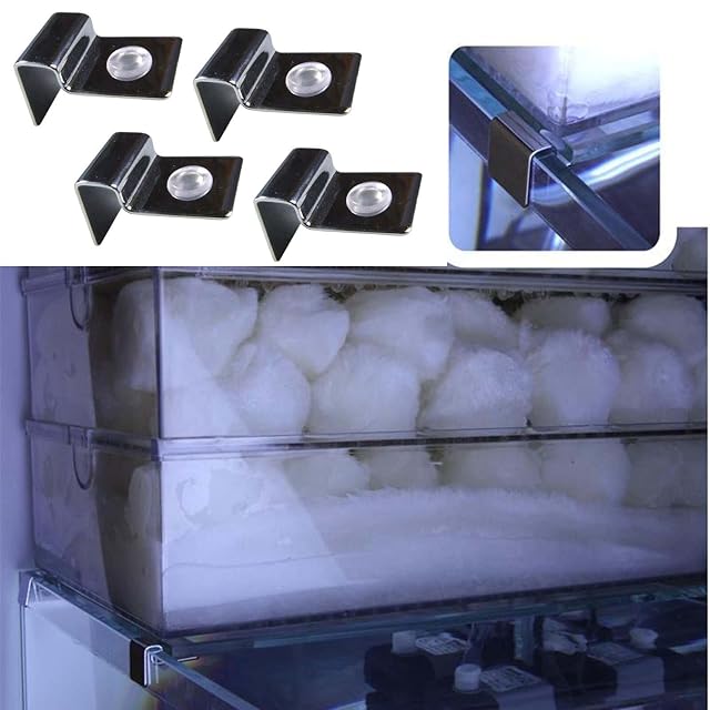 Foto 6 de 7 de 4 soportes de tapa de acuario para pecera, soporte de cubierta de cristal, soporte de abrazadera A de 5 mm