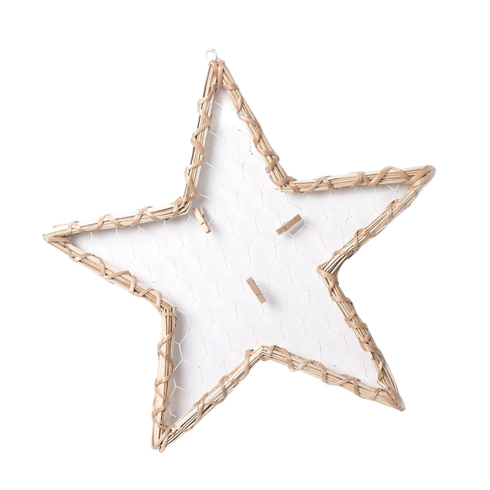 YWLUUOO Rattans Star Frames Wickers Picture Display for 4x6 Photos, Adds Charm to Any Room Wickers Star Frames