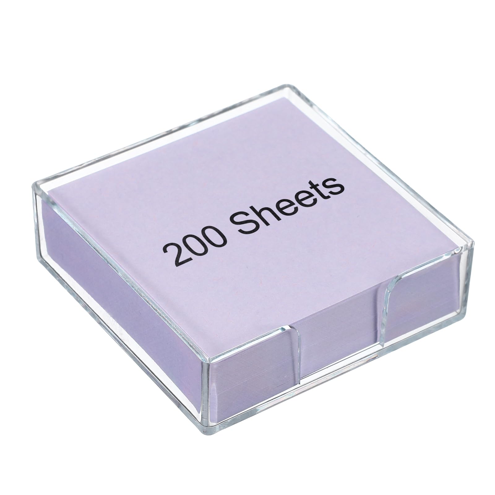 PATIKIL 3x3 Inch 1 Pcs Sticky Note Holder with 200 Sheets Self-Stick Note Memo Pad Dispenser Office Desk Organizer Supplies for Home Office Desktop, Purple